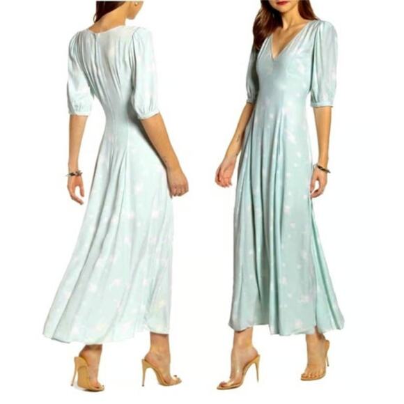 Something Navy M blue floral maxi dress - Picture 1 of 3